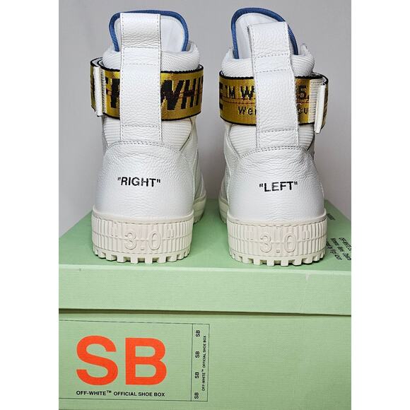 Off-White White c/o VIRGIL ABLOH Canvas and Leather Industrial High Top - Picture 5 of 16